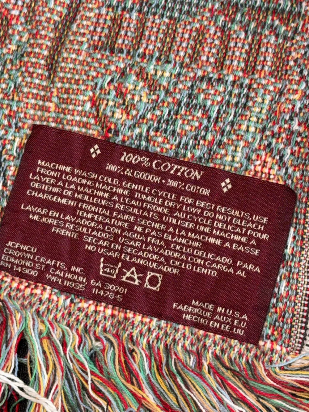 Egyptian theme Turquoise Brown lap Tapestry - crown crafts woven blanket